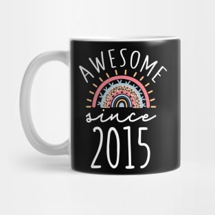 Awesome since 2015 born in 2015 Rainbow 7th Birthday Gift for Boys Girls Mug